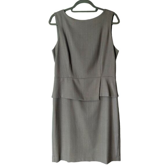 Ann Taylor Women's Taupe Tan Peplum Plaid Dress size 10 - Picture 1 of 10